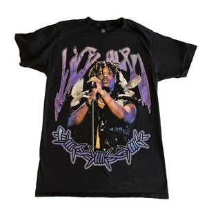 Juice WRLD 999 Club T-Shirt Mens Small Black Doves Barbed Wire Graphic Tee
